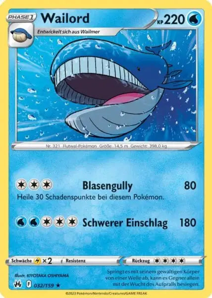 Wailord 032/159 – Pokémon Zenit der Könige Karte