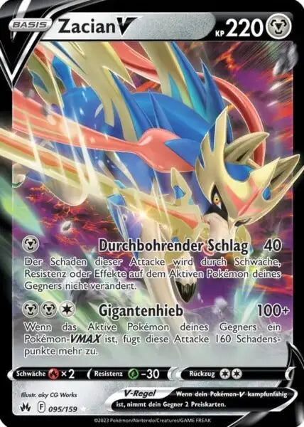Zacian V 095/159 – Pokémon Zenit der Könige Karte