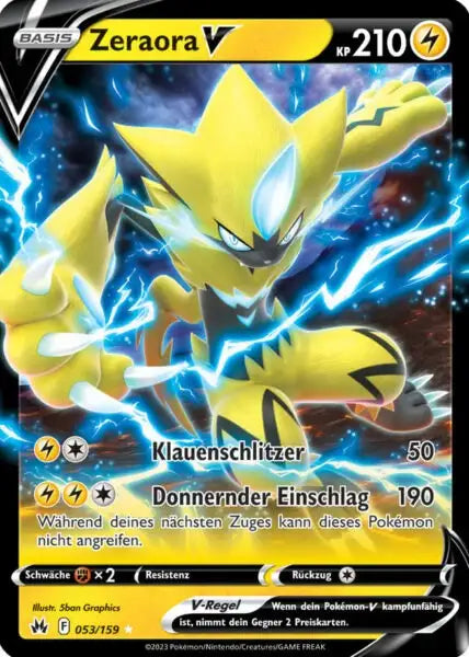 Zeraora V 053/159 – Pokémon Zenit der Könige Karte