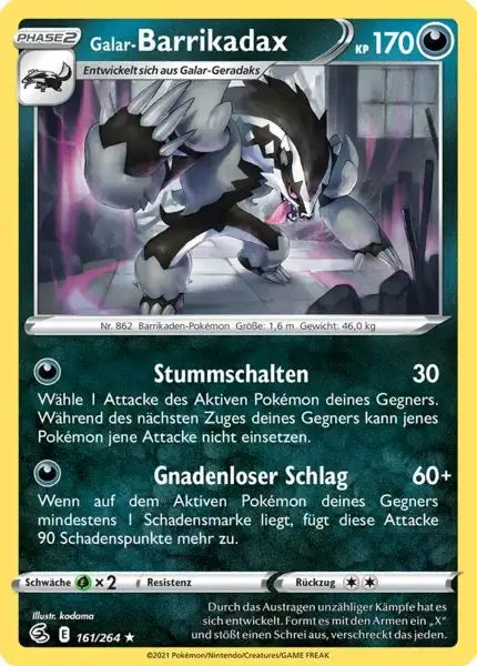 galar barrikadax 161/264 – Pokémon Fusionsangriff Karte