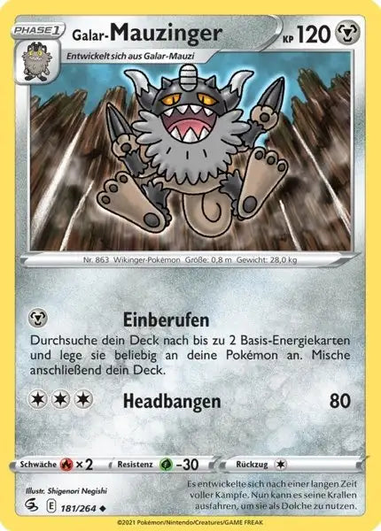 galar mauzinger 181/264 – Pokémon Fusionsangriff Karte
