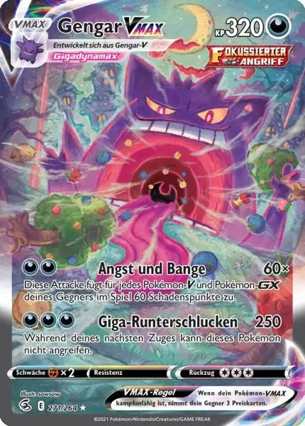 gengar vmax 271/264 – Pokémon Fusionsangriff Karte