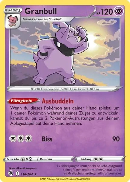 granbull 116/264 – Pokémon Fusionsangriff Karte