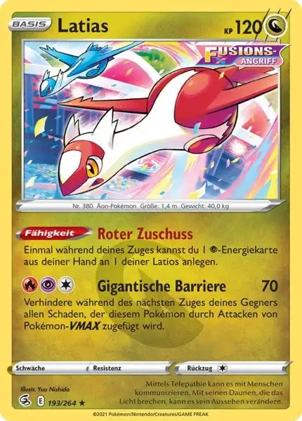 latias 193/264 – Pokémon Fusionsangriff Karte