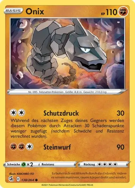onix 138/264 – Pokémon Fusionsangriff Karte