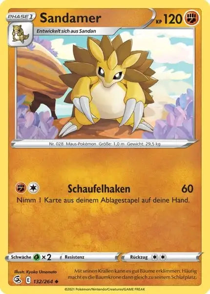 sandamer 132/264 – Pokémon Fusionsangriff Karte