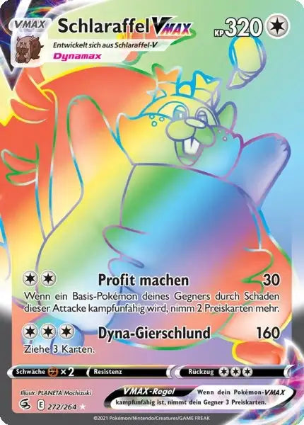 schlaraffel vmax 272/264 – Pokémon Fusionsangriff Karte