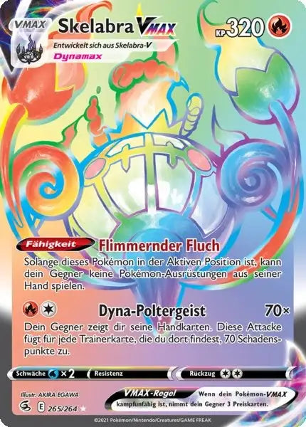 skelabra vmax 265/264 – Pokémon Fusionsangriff Karte