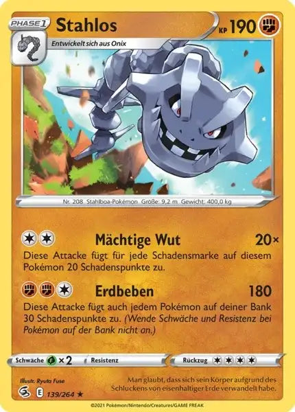 stahlos 139/264 – Pokémon Fusionsangriff Karte
