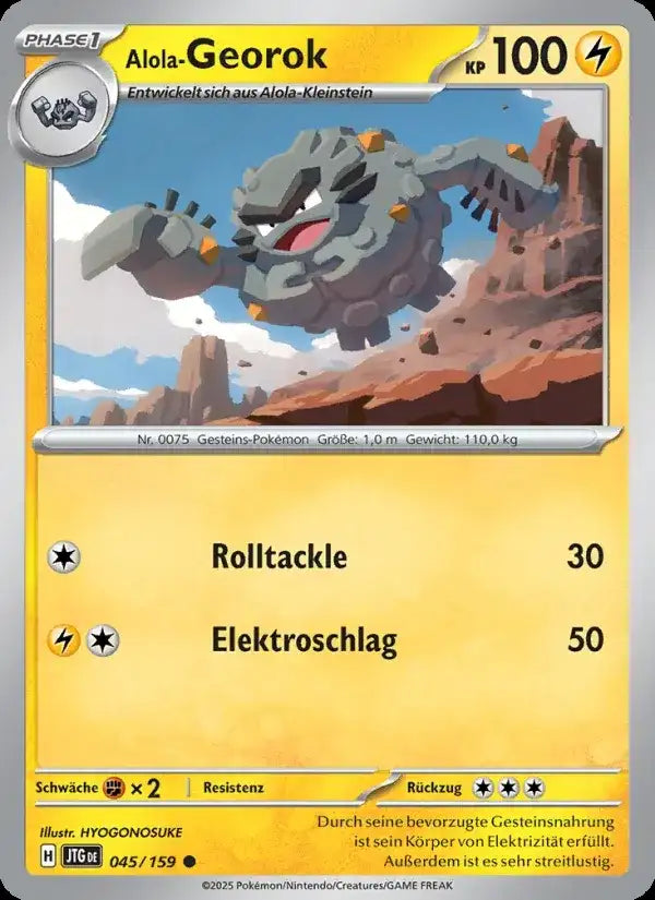 Alola georok 045/159 – Pokémon Reisegefährten Karte