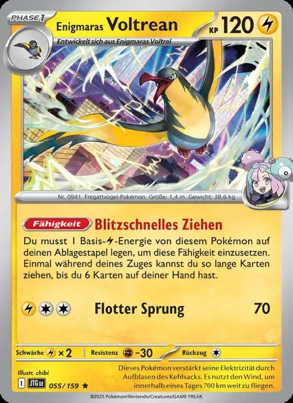 Enigmaras voltrean 055/159 – Pokémon Reisegefährten Karte