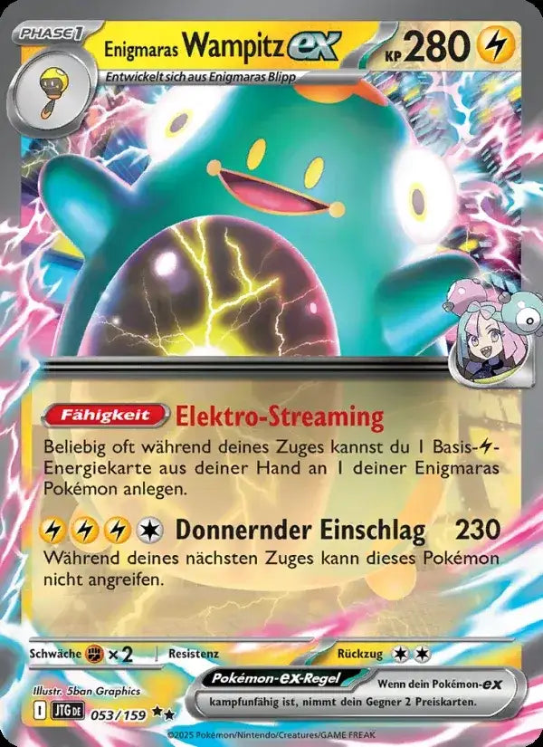 Enigmaras wampitz ex 053/159 – Pokémon Reisegefährten Karte