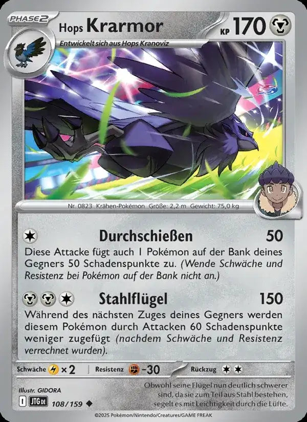 Hops krarmor 108/159 – Pokémon Reisegefährten Karte