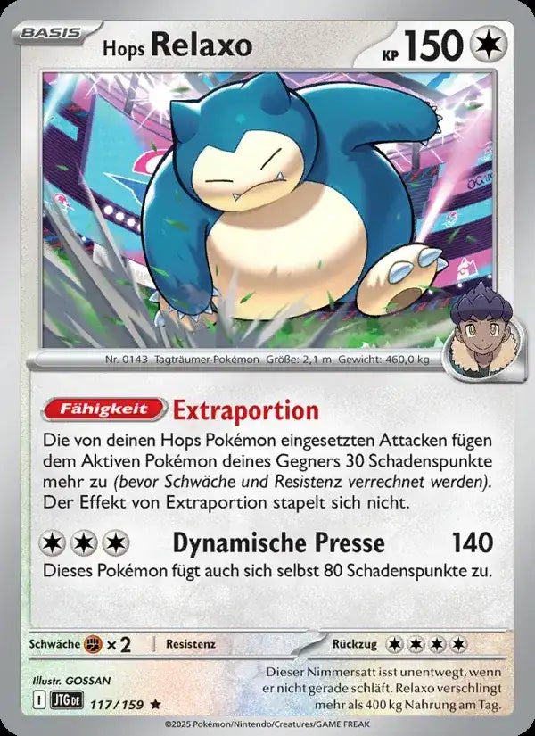 Hops relaxo 117/159 – Pokémon Reisegefährten Karte
