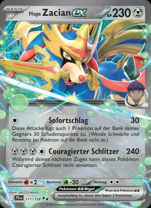 Hops zacian ex 111/159 – Pokémon Reisegefährten Karte