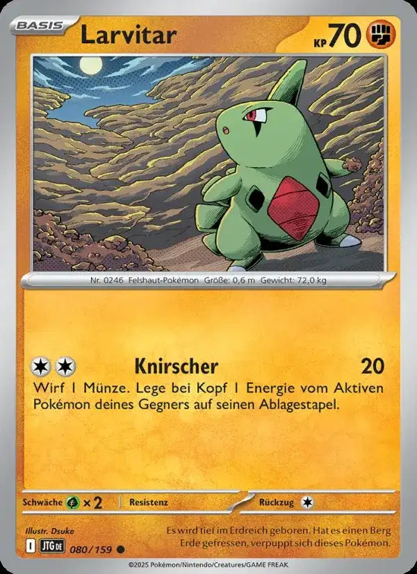 Larvitar 080/159 – Pokémon Reisegefährten Karte