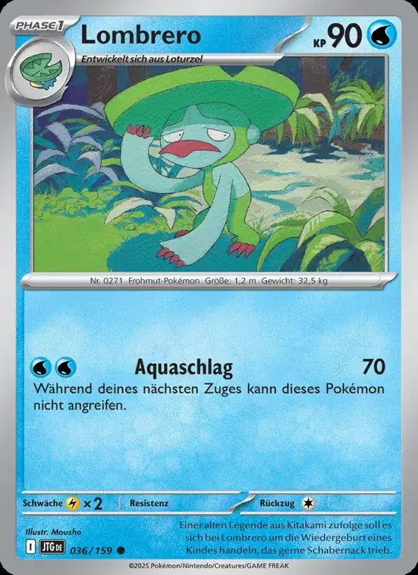 Lombrero 036/159 – Pokémon Reisegefährten Karte