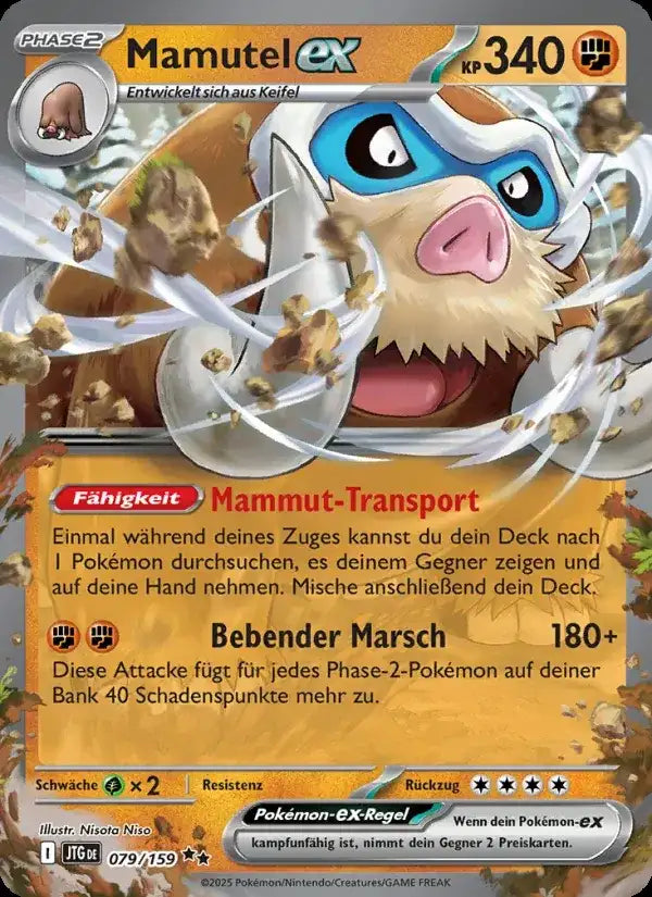 Mamutel ex 079/159 – Pokémon Reisegefährten Karte