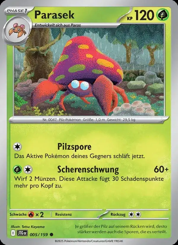 Parasek 005/159 – Pokémon Reisegefährten Karte