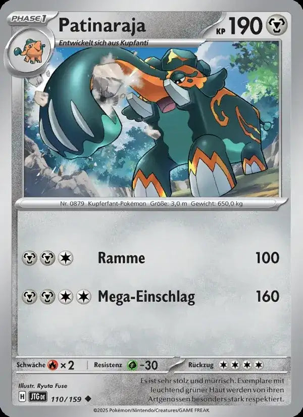 Patinaraja 110/159 – Pokémon Reisegefährten Karte