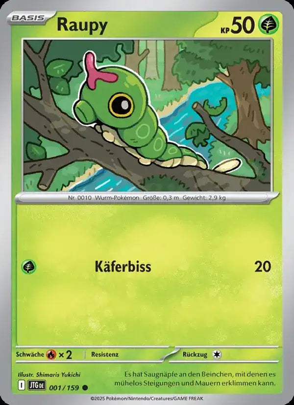 Raupy 001/159 – Pokémon Reisegefährten Karte
