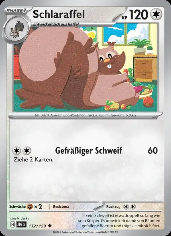 Schlaraffel 132/159 – Pokémon Reisegefährten Karte
