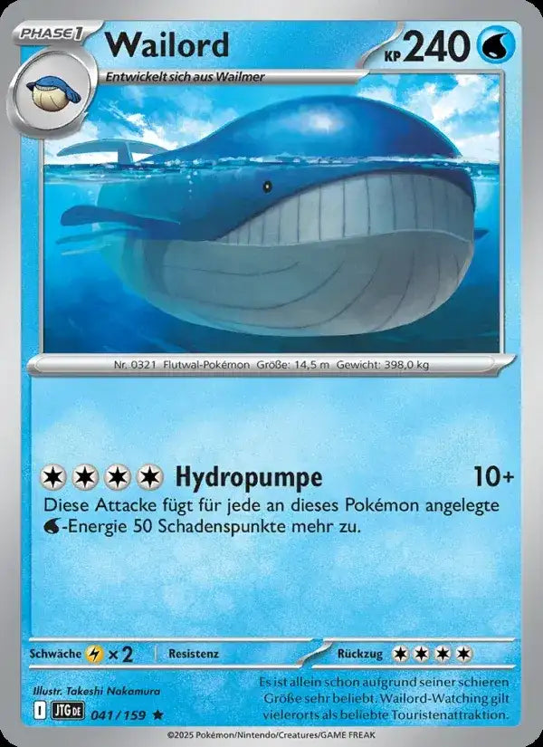 Wailord 041/159 – Pokémon Reisegefährten Karte