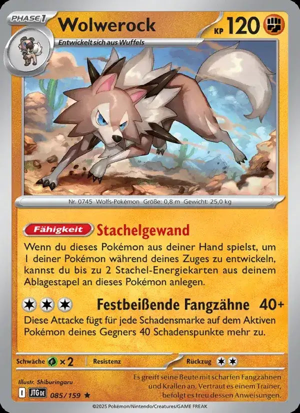 Wolwerock 085/159 – Pokémon Reisegefährten Karte
