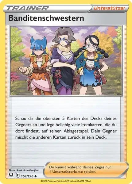 Banditenschwestern 164/196 – Pokémon Verlorener Ursprung Karte