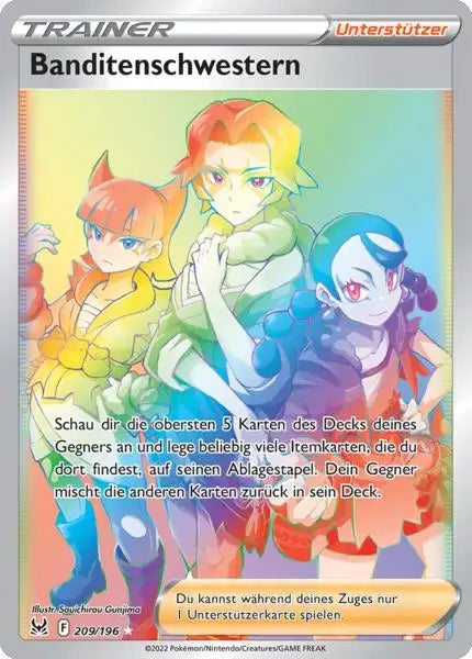 Banditenschwestern 209/196 – Pokémon Verlorener Ursprung Karte