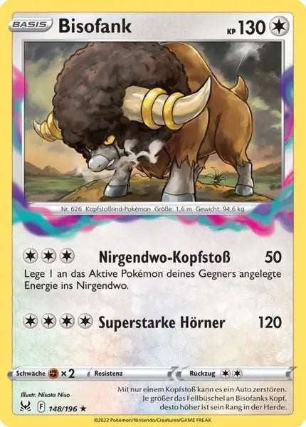 Bisofank 148/196 – Pokémon Verlorener Ursprung Karte