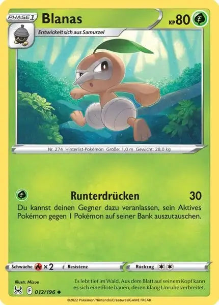 Blanas 012/196 – Pokémon Verlorener Ursprung Karte