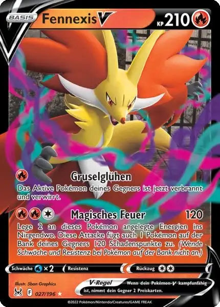Fennexis V 027/196 – Pokémon Verlorener Ursprung Karte