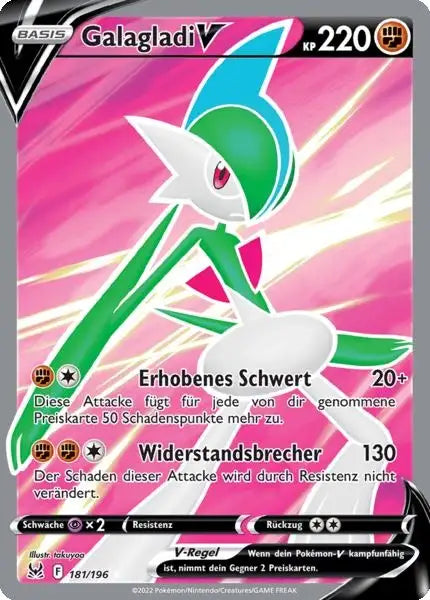 Galagladi V 181/196 – Pokémon Verlorener Ursprung Karte