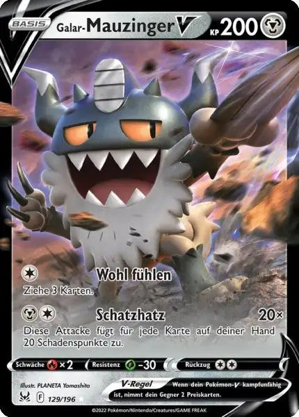 Galar Mauzinger V 129/196 – Pokémon Verlorener Ursprung Karte