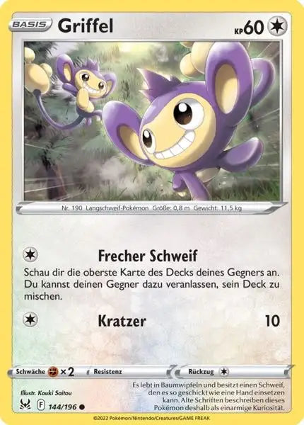 Griffel 144/196 – Pokémon Verlorener Ursprung Karte