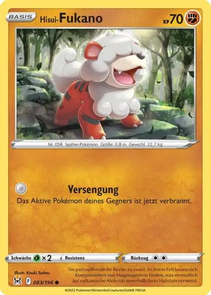 Hisui Fukano 083/196 – Pokémon Verlorener Ursprung Karte