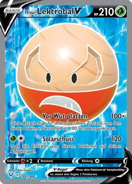 Hisui Lektrobal V 172/196 – Pokémon Verlorener Ursprung Karte