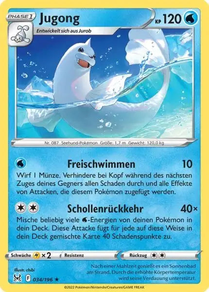 Jugong 034/196 – Pokémon Verlorener Ursprung Karte