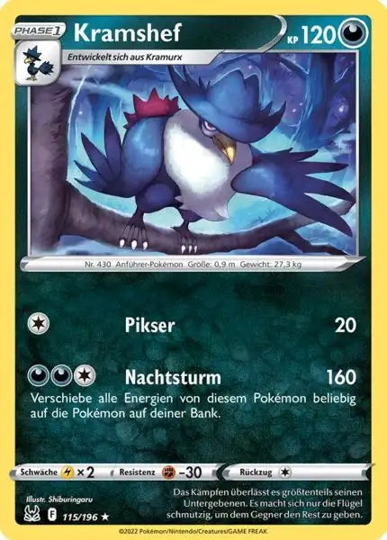 Kramshef 115/196 – Pokémon Verlorener Ursprung Karte