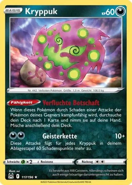 Kryppuk 117/196 – Pokémon Verlorener Ursprung Karte