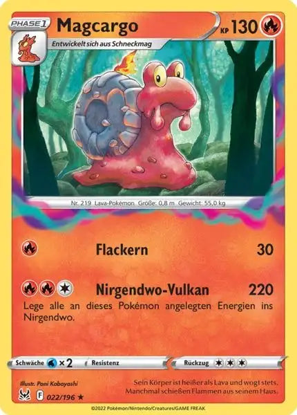 Magcargo 022/196 – Pokémon Verlorener Ursprung Karte