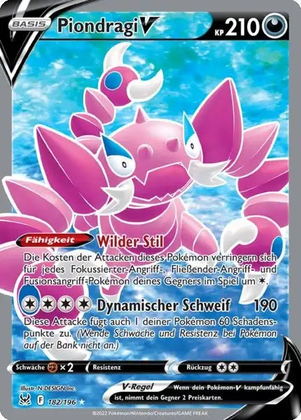 Piondragi V 182/196 – Pokémon Verlorener Ursprung Karte