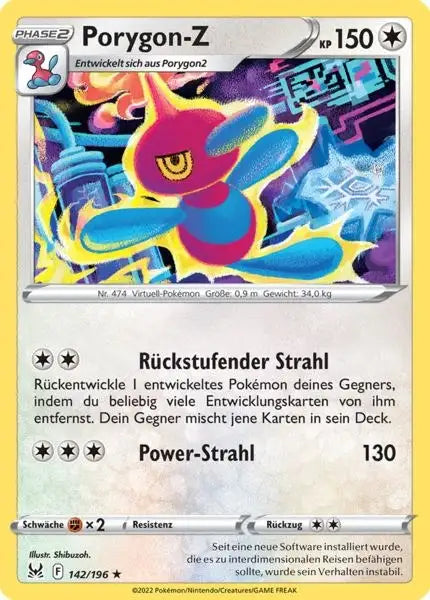 Porygon Z 142/196 – Pokémon Verlorener Ursprung Karte