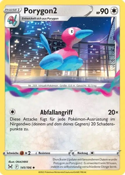 Porygon2 141/196 – Pokémon Verlorener Ursprung Karte