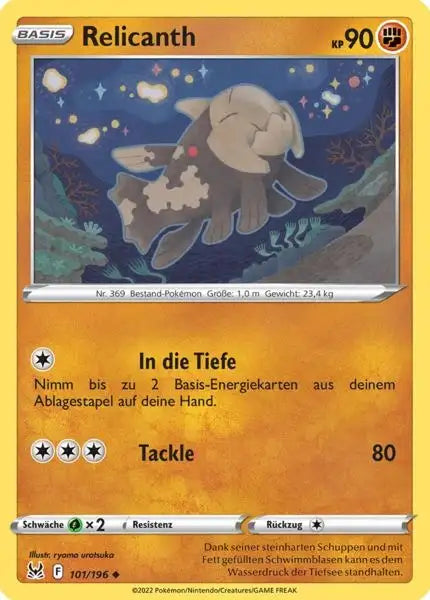 Relicanth 101/196 – Pokémon Verlorener Ursprung Karte