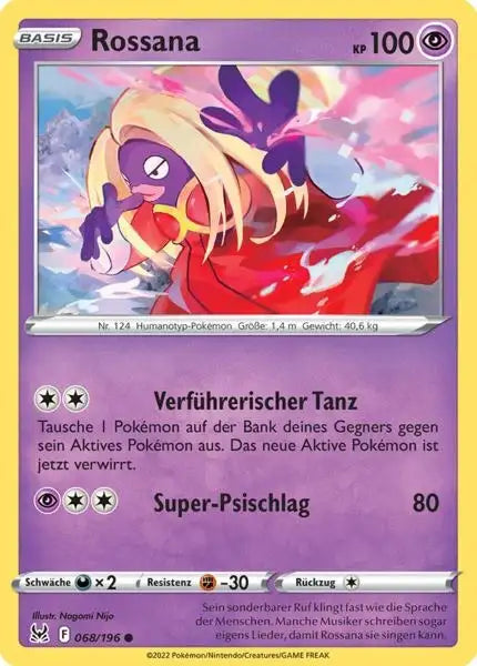 Rossana 068/196 – Pokémon Verlorener Ursprung Karte