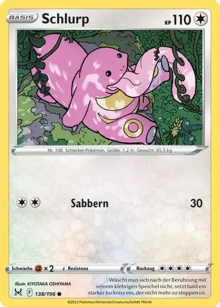 Schlurp 138/196 – Pokémon Verlorener Ursprung Karte