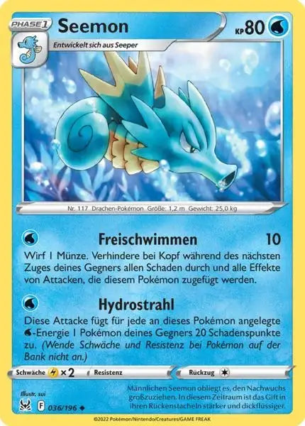 Seemon 036/196 – Pokémon Verlorener Ursprung Karte