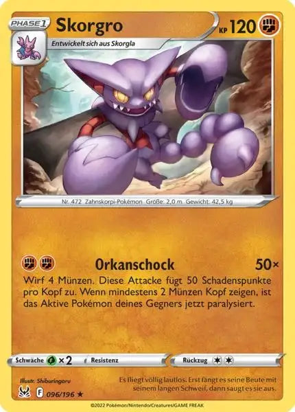 Skorgro 096/196 – Pokémon Verlorener Ursprung Karte